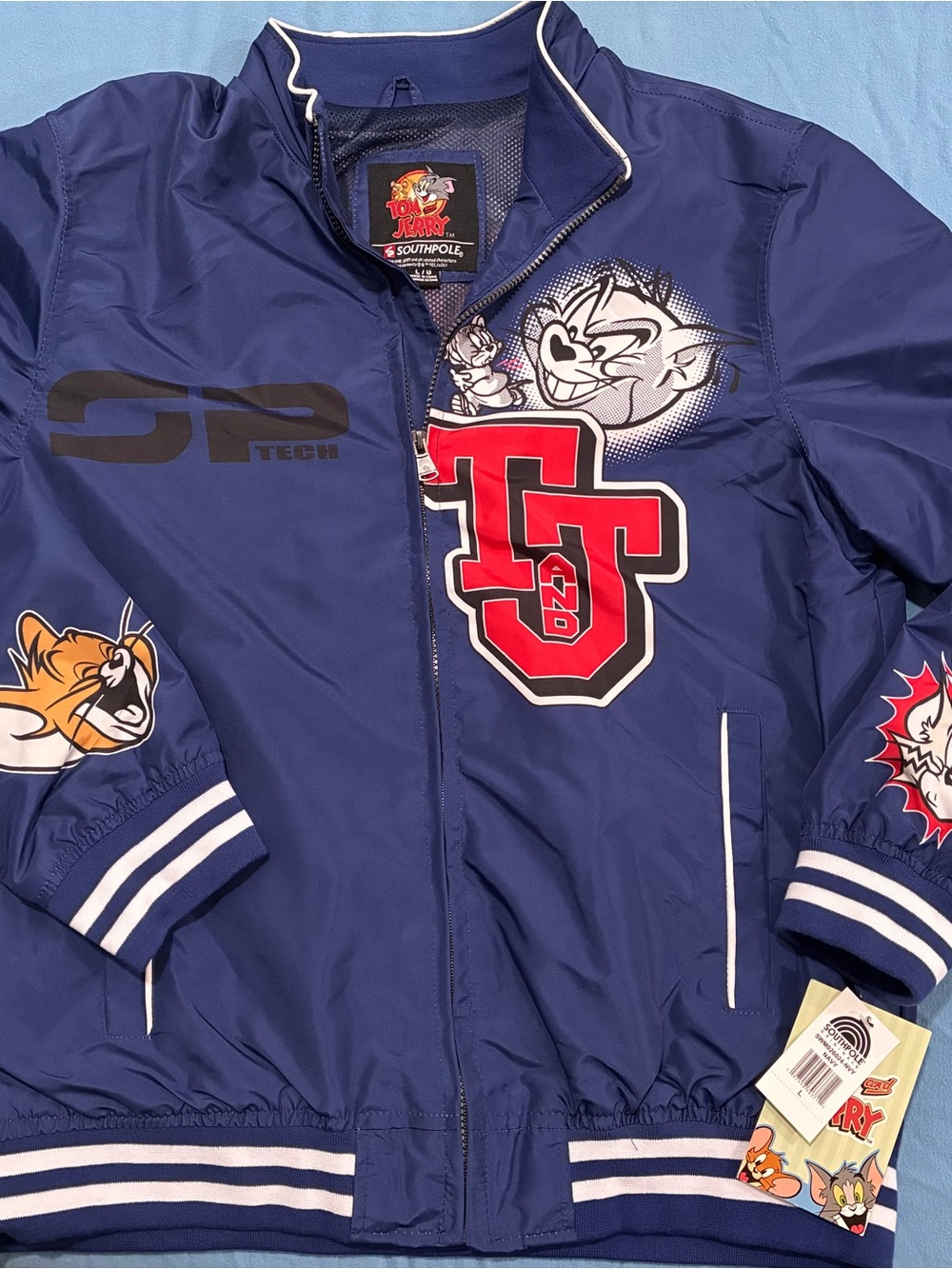 South Pole Men’s Large Navy Tom & Jerry Graphic Windbreaker Jacket